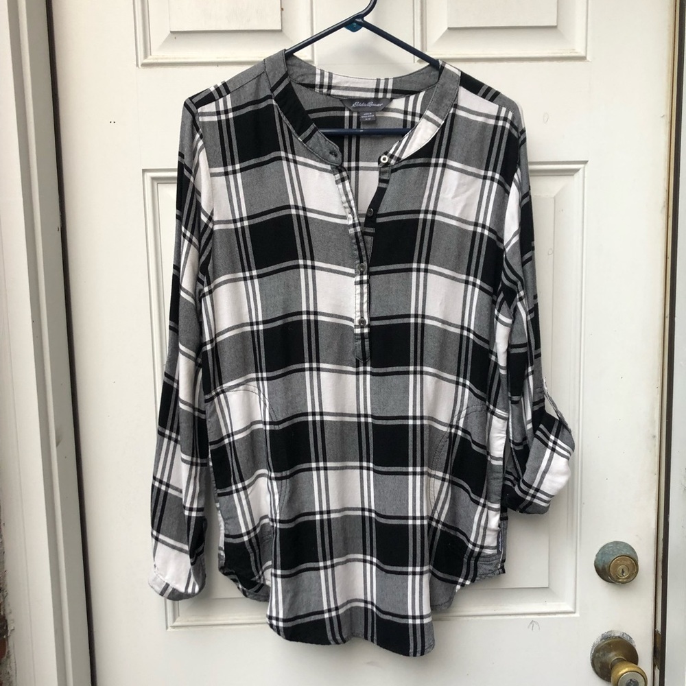 Eddie Bauer Plaid Popover Tunic